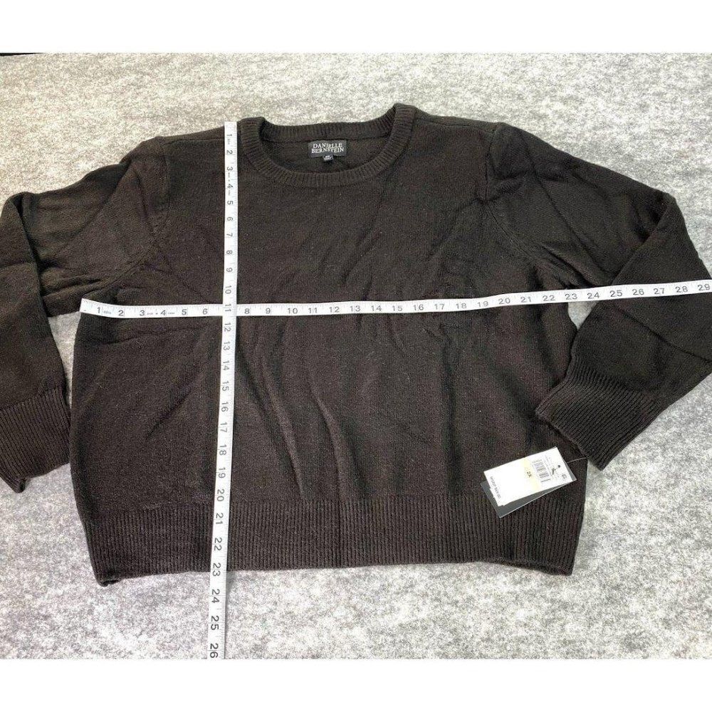 Danielle Bernstein Black Crewneck Cropped Sweater Sz 2X NEW - Picture 3 of 6